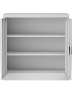 Commercial Metal White Storage Cabinet Lockable with 2 Shelves 900x400x900mm | Stalwart FCA9WHITE 2