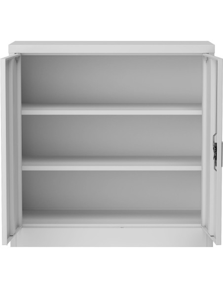 Commercial Metal White Storage Cabinet Lockable with 2 Shelves 900x400x900mm | Stalwart FCA9WHITE