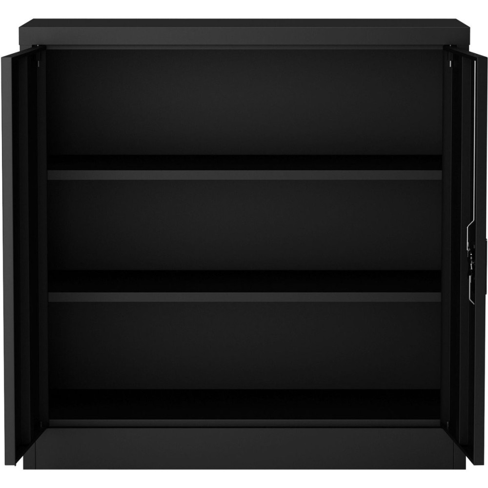 Commercial Metal Black Storage Cabinet Lockable with 2 Shelves 900x400x900mm | Stalwart FCA9BLACK