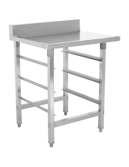 Unloading table Left side 600x650x850mm With dishwasher basket rack With splashback Stainless steel | Stalwart DA- WTF6065R