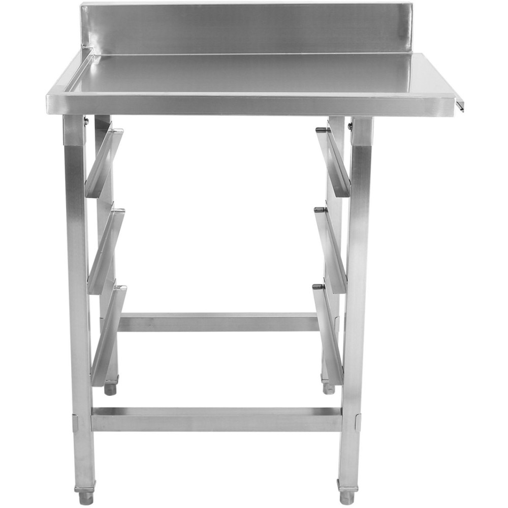 Unloading table Left side 600x650x850mm With dishwasher basket rack With splashback Stainless steel | Stalwart DA- WTF6065R