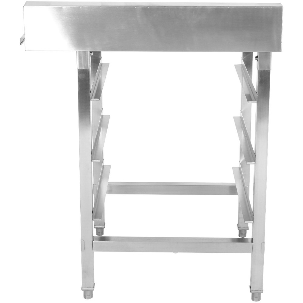 Unloading table Left side 600x650x850mm With dishwasher basket rack With splashback Stainless steel | Stalwart DA- WTF6065R