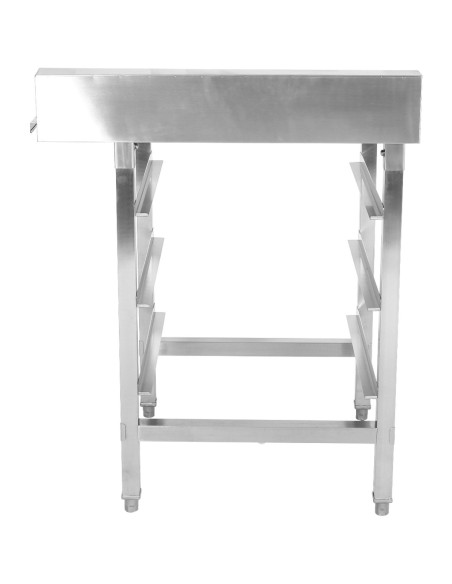 Unloading table Left side 600x650x850mm With dishwasher basket rack With splashback Stainless steel | Stalwart DA- WTF6065R