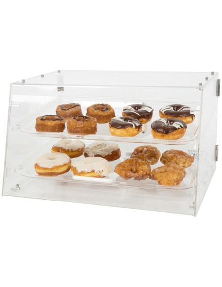2 Tier Acrylic Bakery Display Case with Front and Rear Doors | Stalwart DA-DETDTBC10902