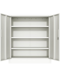 Professional Metal Storage Cabinet 2 doors 900x400x1200mm Lock 3 adjustable shelves White | Stalwart DA-MXFC13WHITE 2