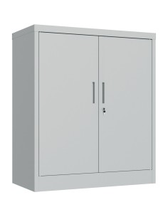 Professional Metal Storage Cabinet 2 doors 900x400x1200mm Lock 3 adjustable shelves Light Grey | Stalwart DA-MXFC13LIGHTGREY