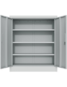 Professional Metal Storage Cabinet 2 doors 900x400x1200mm Lock 3 adjustable shelves Light Grey | Stalwart DA-MXFC13LIGHTGREY 2