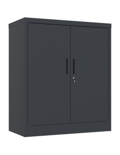 Professional Metal Storage Cabinet 2 doors 900x400x1200mm Lock 3 adjustable shelves Black | Stalwart DA-MXFC13BLACK