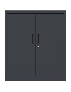 Professional Metal Storage Cabinet 2 doors 900x400x1200mm Lock 3 adjustable shelves Black | Stalwart DA-MXFC13BLACK 2