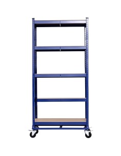 Commercial Blue Heavy Duty Mobile Shelving Unit 5 Shelves 875kg Loading Capacity 900x450x1800mm | Stalwart DA-KWH20 2