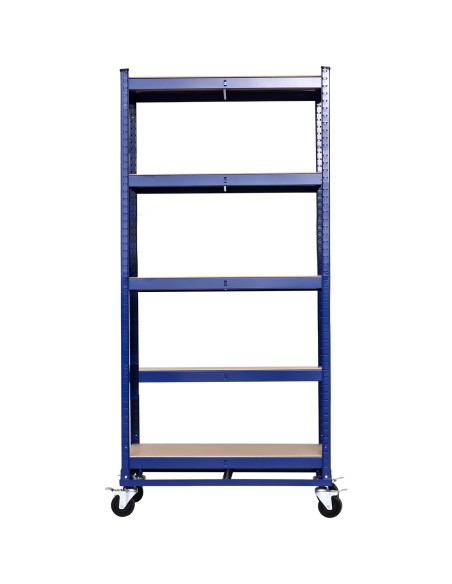 Commercial Blue Heavy Duty Mobile Shelving Unit 5 Shelves 875kg Loading Capacity 900x450x1800mm | Stalwart DA-KWH20