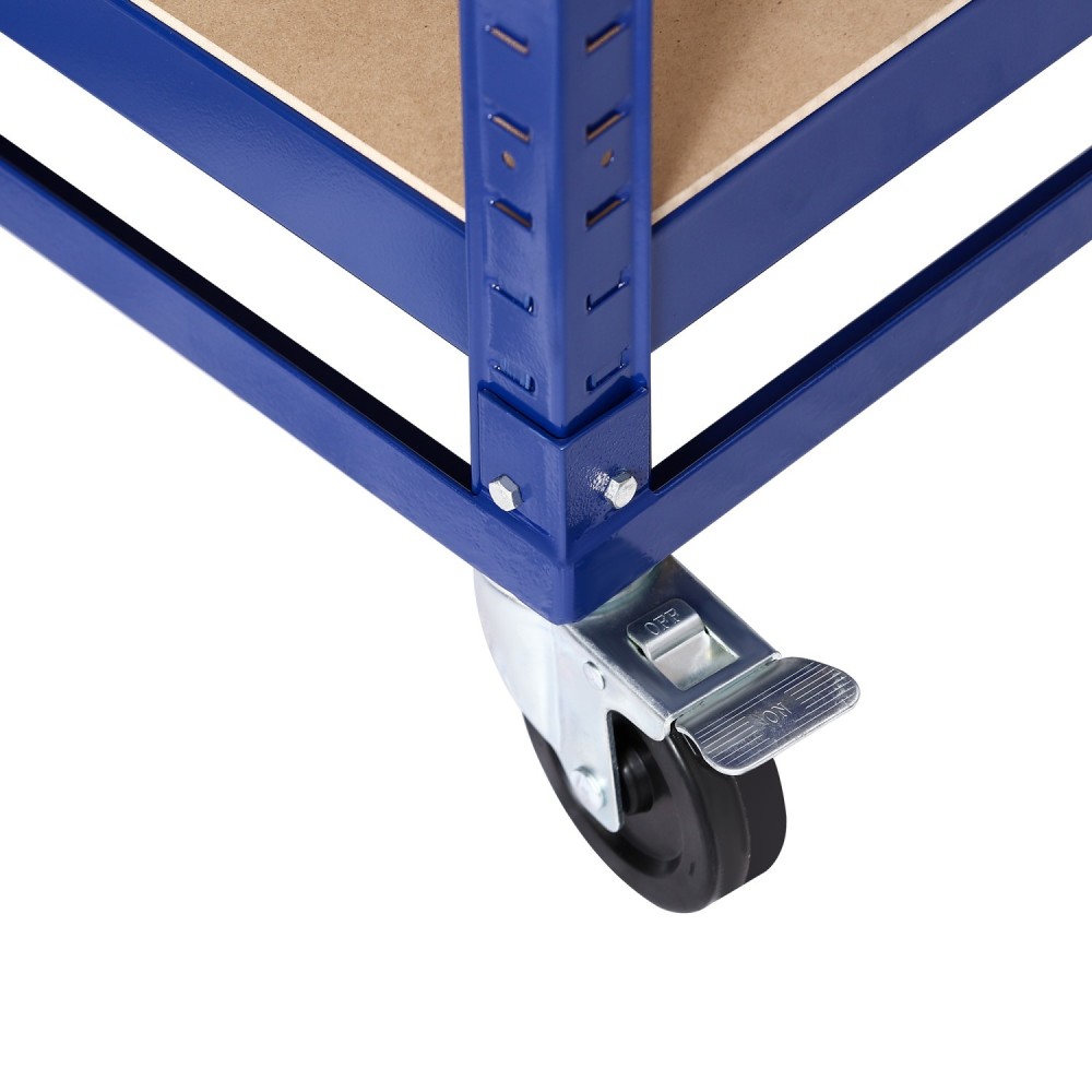 Commercial Blue Heavy Duty Mobile Shelving Unit 5 Shelves 875kg Loading Capacity 900x450x1800mm | Stalwart DA-KWH20