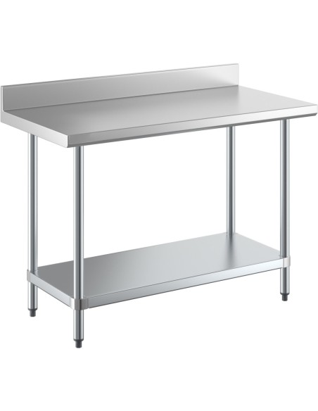 Commercial Stainless Steel Work Table Bottom shelf Upstand 1200x600x900mm | Stalwart DA-WT60120GB