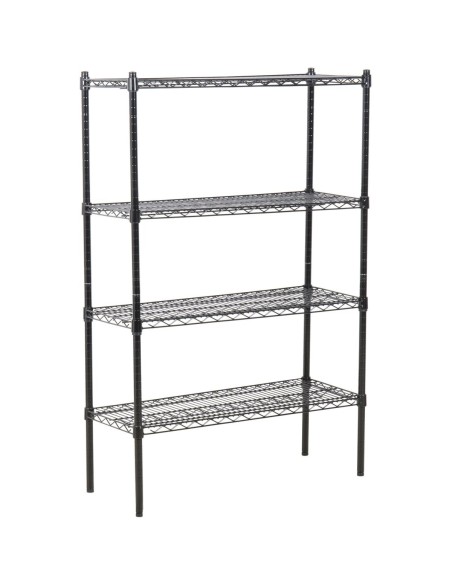 Commercial Shelving Unit 4 Tier 1000kg Width 1800mm Depth 450mm Black Wire | Stalwart DA-AMJ348