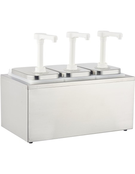 Commercial Condiment/Sauce Pump Dispenser 3x2 litre Stainless steel | DA-NHP003