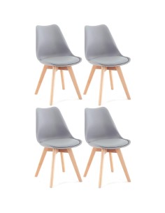 4pcs Side Dining Chair Padded seat Grey | Stalwart DA-WW003G
