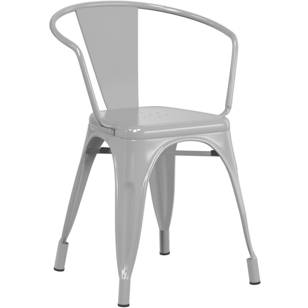 4pcs Bistro Dining Chair Steel Grey Indoors | DA-WW170G