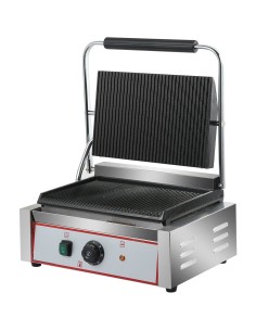 Heavy Duty XL Panini Contact grill Ribbed 2.2kW | Stalwart DA-HEG811E
