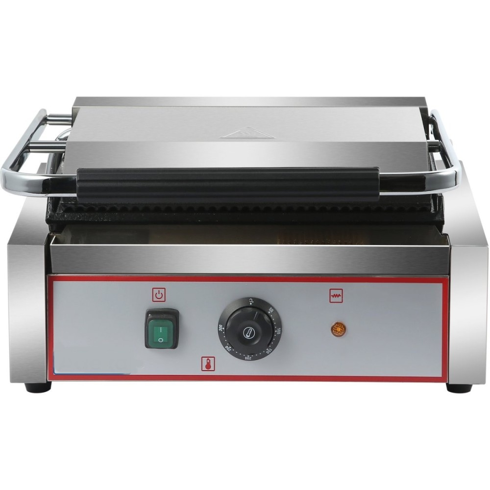 Heavy Duty XL Panini Contact grill Ribbed 2.2kW | Stalwart DA-HEG811E