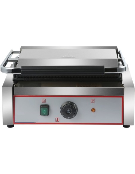 Heavy Duty XL Panini Contact grill Ribbed 2.2kW | Stalwart DA-HEG811E