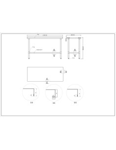 Commercial Stainless Steel Work Table Bottom shelf 1500x600x900mm | Stalwart DA-WT60150G 2