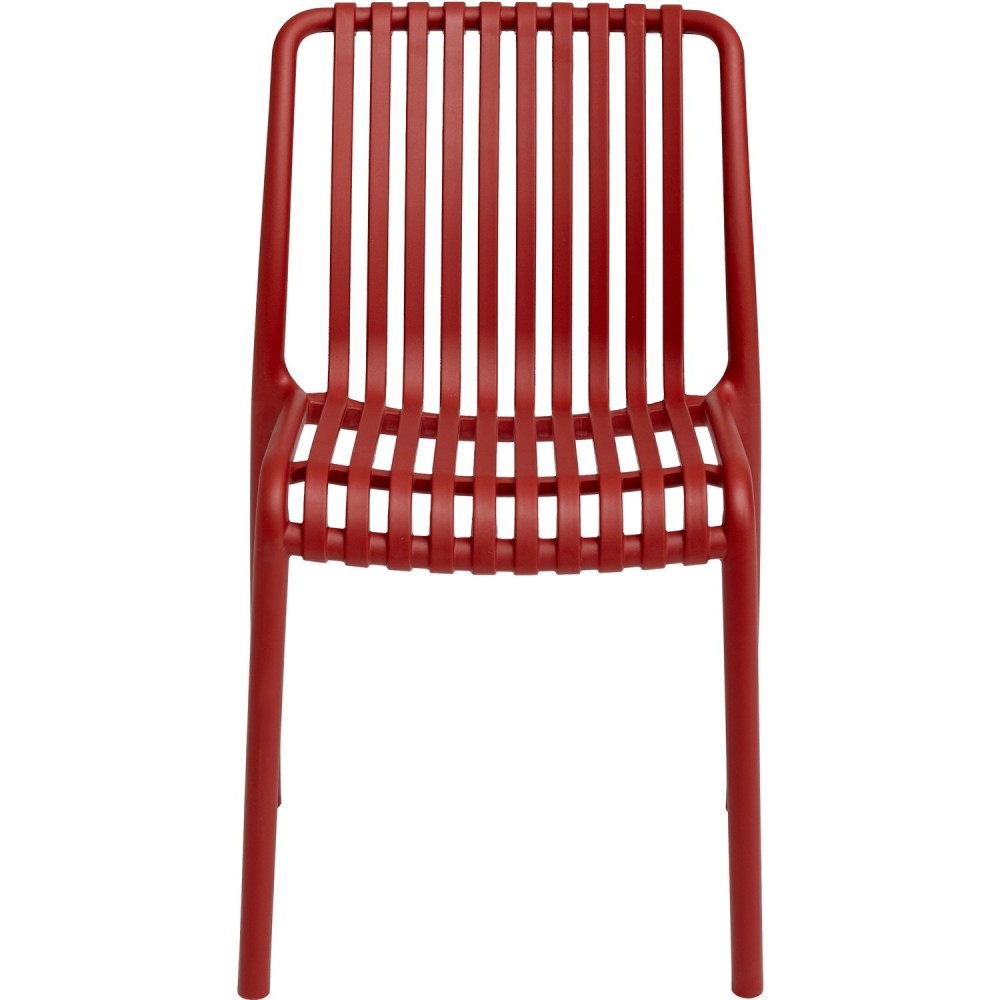 Bistro Dining Chair Plastic Red Indoors & Outdoors - (Pack of 4) | Stalwart DA-WW6076RED