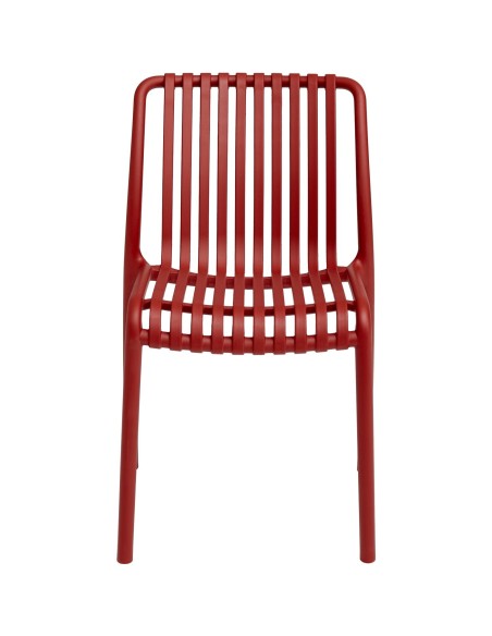 Bistro Dining Chair Plastic Red Indoors & Outdoors - (Pack of 4) | Stalwart DA-WW6076RED