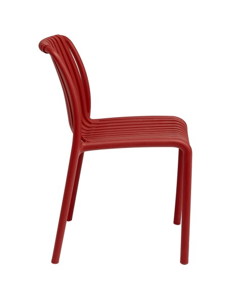 Bistro Dining Chair Plastic Red Indoors & Outdoors - (Pack of 4) | Stalwart DA-WW6076RED