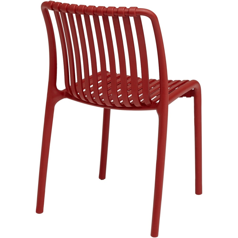 Bistro Dining Chair Plastic Red Indoors & Outdoors - (Pack of 4) | Stalwart DA-WW6076RED