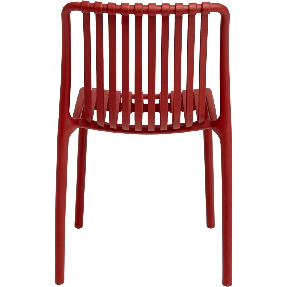 Bistro Dining Chair Plastic Red Indoors & Outdoors - (Pack of 4) | Stalwart DA-WW6076RED