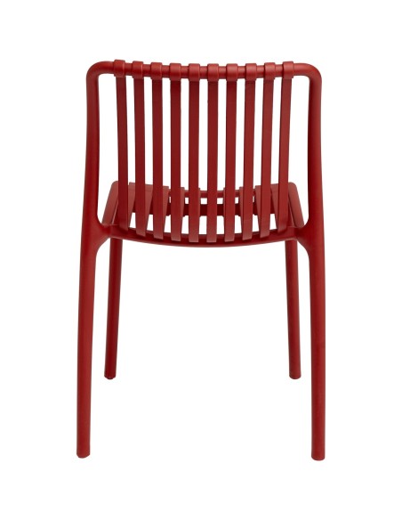Bistro Dining Chair Plastic Red Indoors & Outdoors - (Pack of 4) | Stalwart DA-WW6076RED