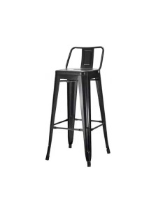 4pcs High Bar Stool Steel Black with Backrest Indoors | Stalwart DA-WW62 2