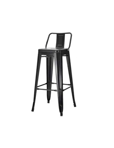 4pcs High Bar Stool Steel Black with Backrest Indoors | Stalwart DA-WW62