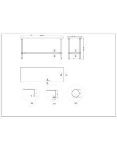Commercial Stainless Steel Work Table No Bottom shelf 1800x600x900mm | Stalwart DA-WT60180GNU 2