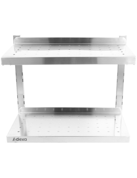 Wall Shelf Perforated 2 tiers Stainless steel 1400x300x600mm | Stalwart DA-WSWB30140P