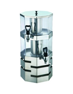 Commercial Juice Dispenser 2 Tier 8 litres Octagon | Stalwart DA-JVS8A