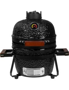 13" Ceramic Kamado BBQ  Grill Egg Black | Stalwart DA-SE13BLACK