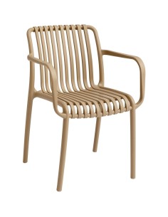 Bistro Dining Chair Plastic Beige Indoors & Outdoors (Pack of 4) | Stalwart DA-WW6077BEIGE