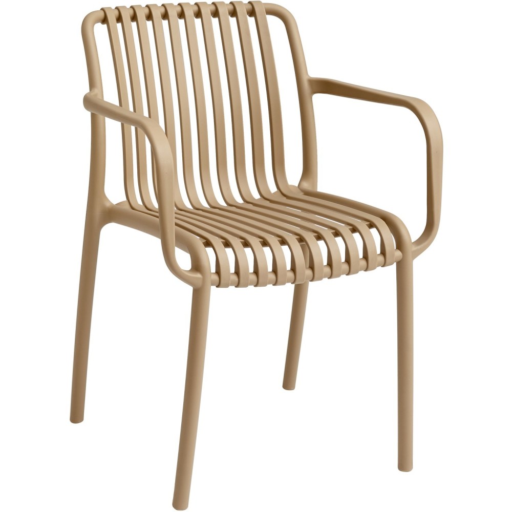 Bistro Dining Chair Plastic Beige Indoors & Outdoors (Pack of 4) | Stalwart DA-WW6077BEIGE