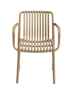 Bistro Dining Chair Plastic Beige Indoors & Outdoors (Pack of 4) | Stalwart DA-WW6077BEIGE 2