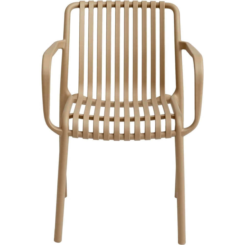 Bistro Dining Chair Plastic Beige Indoors & Outdoors (Pack of 4) | Stalwart DA-WW6077BEIGE