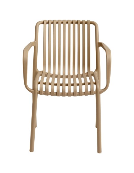 Bistro Dining Chair Plastic Beige Indoors & Outdoors (Pack of 4) | Stalwart DA-WW6077BEIGE