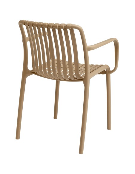 Bistro Dining Chair Plastic Beige Indoors & Outdoors (Pack of 4) | Stalwart DA-WW6077BEIGE