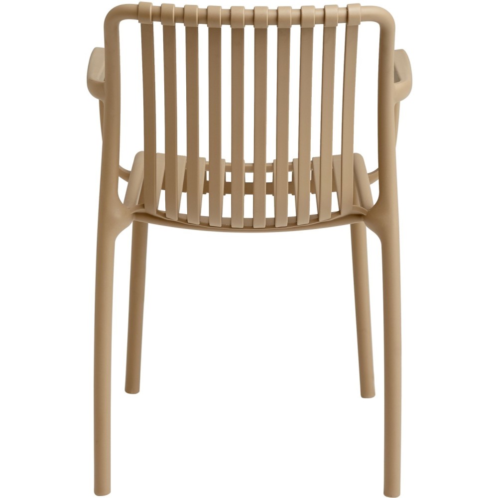 Bistro Dining Chair Plastic Beige Indoors & Outdoors (Pack of 4) | Stalwart DA-WW6077BEIGE