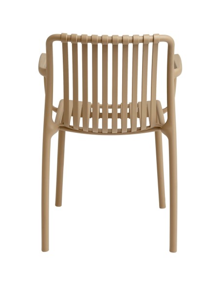 Bistro Dining Chair Plastic Beige Indoors & Outdoors (Pack of 4) | Stalwart DA-WW6077BEIGE