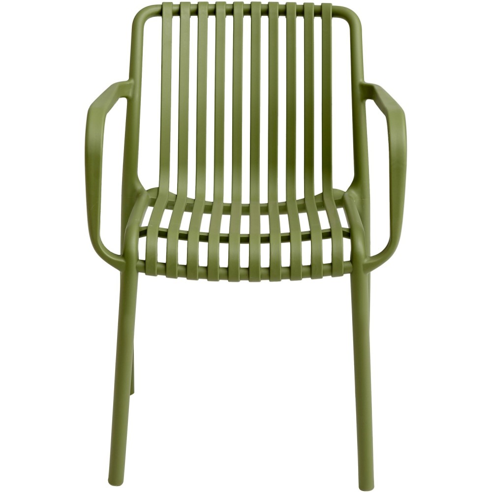 Bistro Dining Chair Plastic Green Indoors & Outdoors (Pack of 4) | Stalwart DA-WW6077GREEN