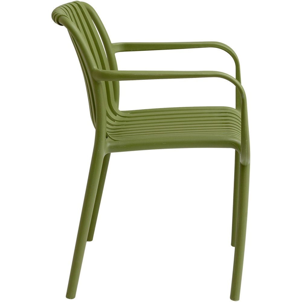 Bistro Dining Chair Plastic Green Indoors & Outdoors (Pack of 4) | Stalwart DA-WW6077GREEN