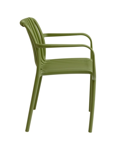 Bistro Dining Chair Plastic Green Indoors & Outdoors (Pack of 4) | Stalwart DA-WW6077GREEN