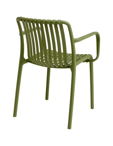 Bistro Dining Chair Plastic Green Indoors & Outdoors (Pack of 4) | Stalwart DA-WW6077GREEN