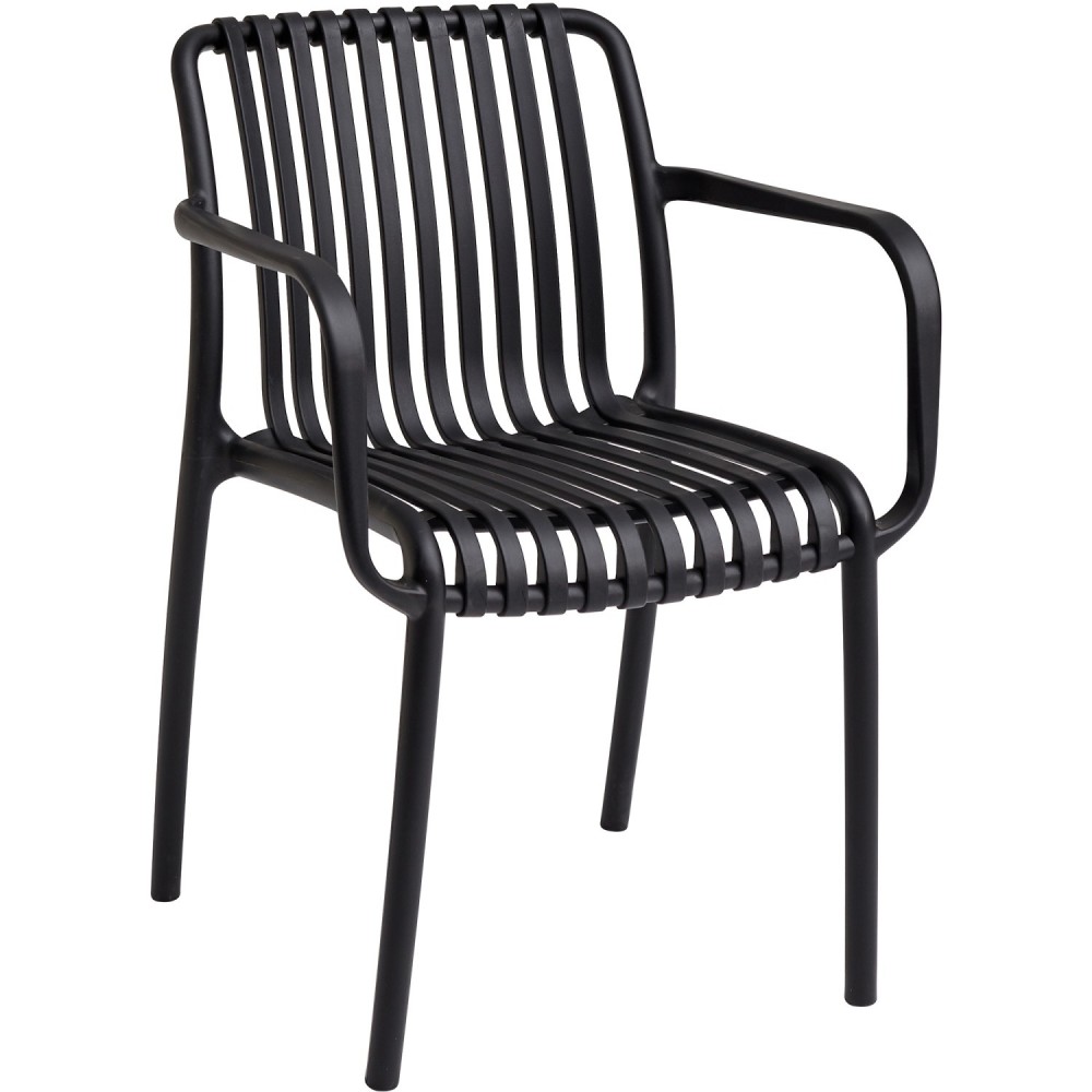 Bistro Dining Chair Plastic Black Indoors & Outdoors (Pack of 4) | Stalwart DA-WW6077BLACK